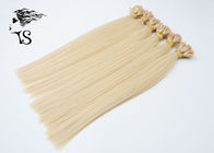 Golden Blonde Colored Human Hair Extensions , Straight U Tip Russian Hair Extensions